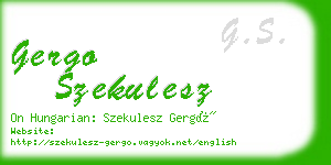 gergo szekulesz business card